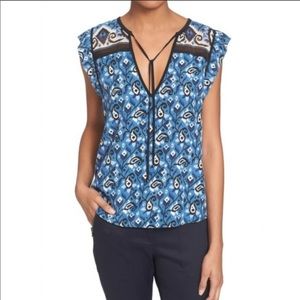Veronica Beard Women Rincon Tie Front Top Silk